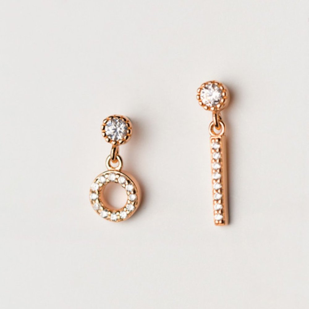 3/$25  🏷️ Rose Gold Vermeil Simple Geometric Earrings Minimal Earrings Studs